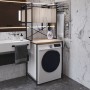 Стеллаж полка Бафрум 404 Ferrum-decor для стиральной машины 178x70,5x60,5 Черный металл ДСП Дуб Сонома 16 мм (FRD-107383)