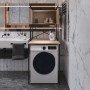 Стеллаж полка Бафрум 404 Ferrum-decor для стиральной машины 178x70,5x60,5 Черный металл ДСП Дуб Сонома 16 мм (FRD-107383)