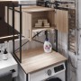 Стеллаж полка Бафрум 404 Ferrum-decor для стиральной машины 178x70,5x60,5 Черный металл ДСП Дуб Сонома 16 мм (FRD-107383)
