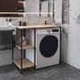 Стеллаж полка Бафрум 405 Ferrum-decor для стиральной машины 90x101x60,5 Черный металл ДСП Дуб Сонома 16 мм (FRD-107393)