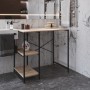 Стеллаж полка Бафрум 405 Ferrum-decor для стиральной машины 90x101x60,5 Черный металл ДСП Дуб Сонома 16 мм (FRD-107393)