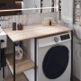 Стеллаж полка Бафрум 405 Ferrum-decor для стиральной машины 90x101x60,5 Черный металл ДСП Дуб Сонома 16 мм (FRD-107393)