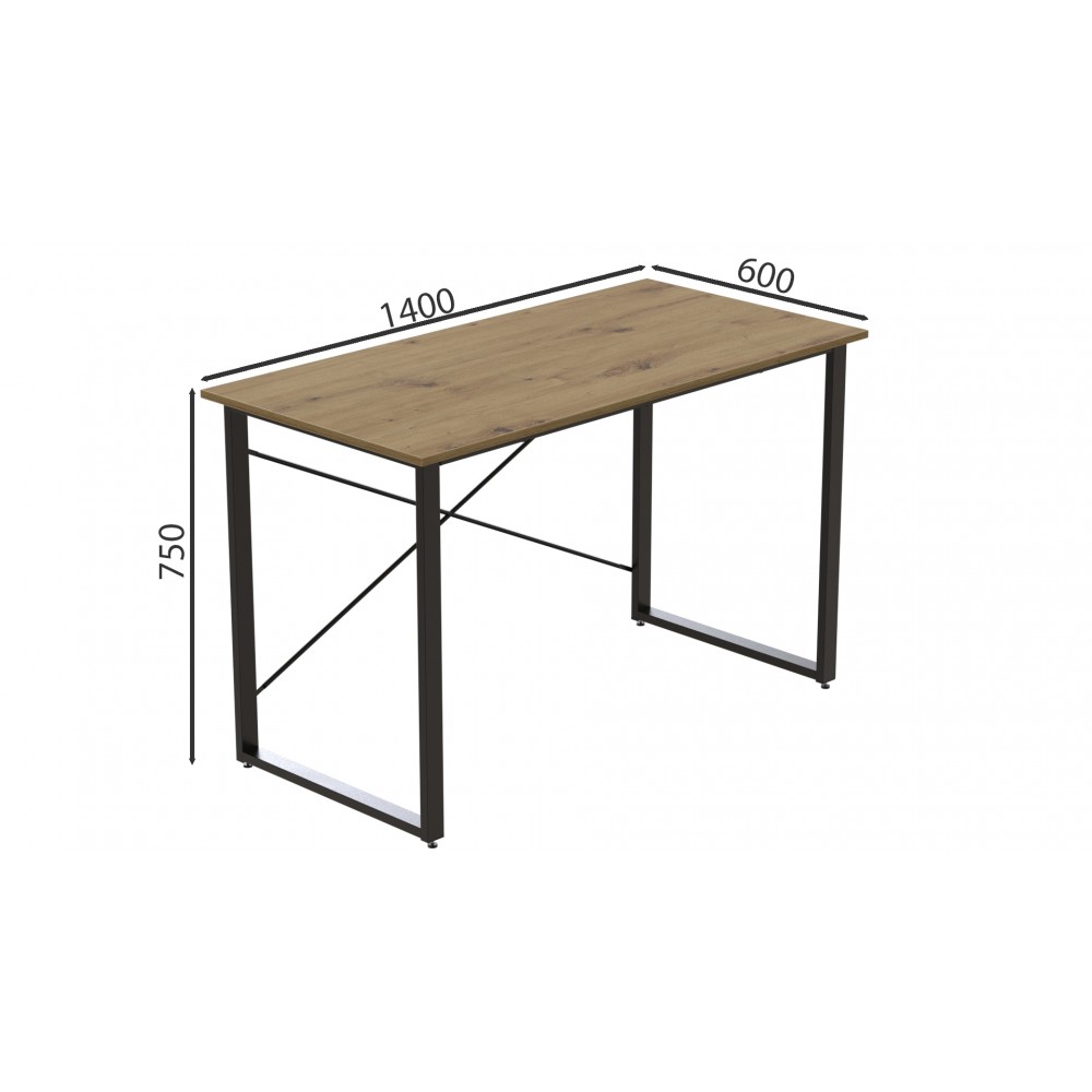 Компьютерный стол Ferrum-decor Дейв 75x140x60 черный ДСП Дуб Артизан 16мм (FRD-107053)