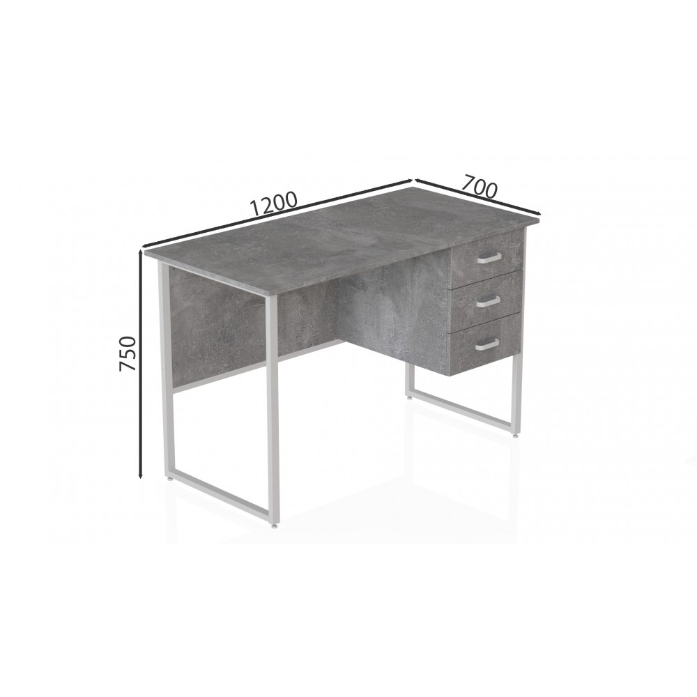 Компьютерный стол Ferrum-decor Гарри 75x120x70 белый ДСП Бетон 16мм (FRD-107293)