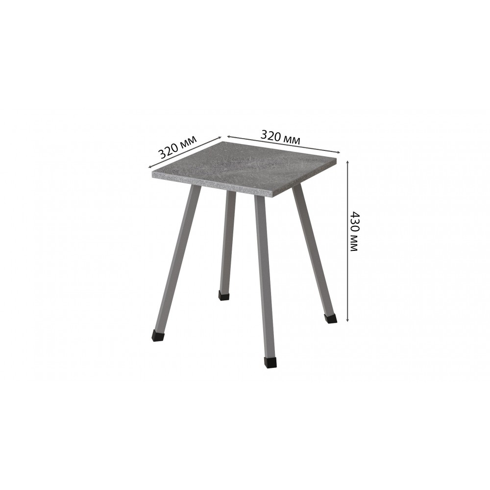 Табурет Ferrum-decor 430x320x320 Сірий метал ДСП Бетон 16 мм (FRD-106923)