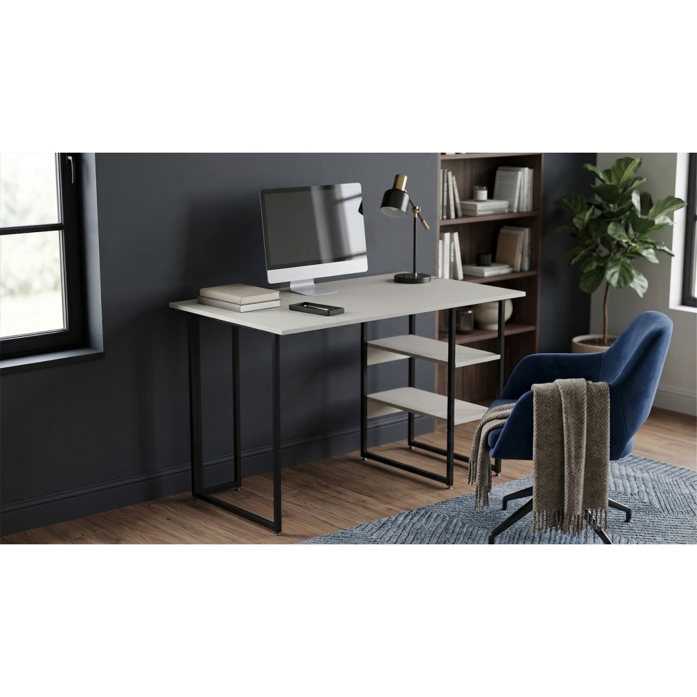 Стол письменный Кевин Ferrum-decor 75x120x60 Черный металл ДСП Кашемир 16 мм (FRD-108123)