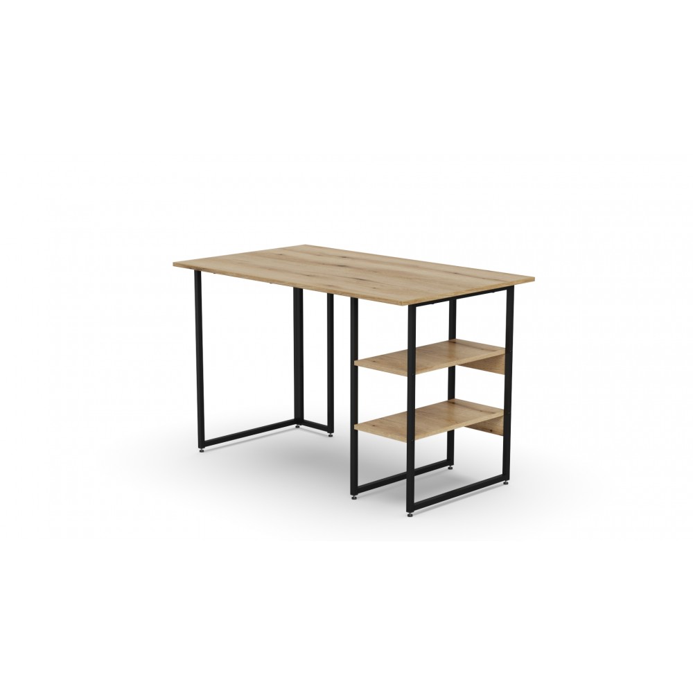 Стол письменный Кевин Ferrum-decor 75x100x70 Черный металл ДСП Дуб Евок Прибрежный 16 мм (FRD-108063)