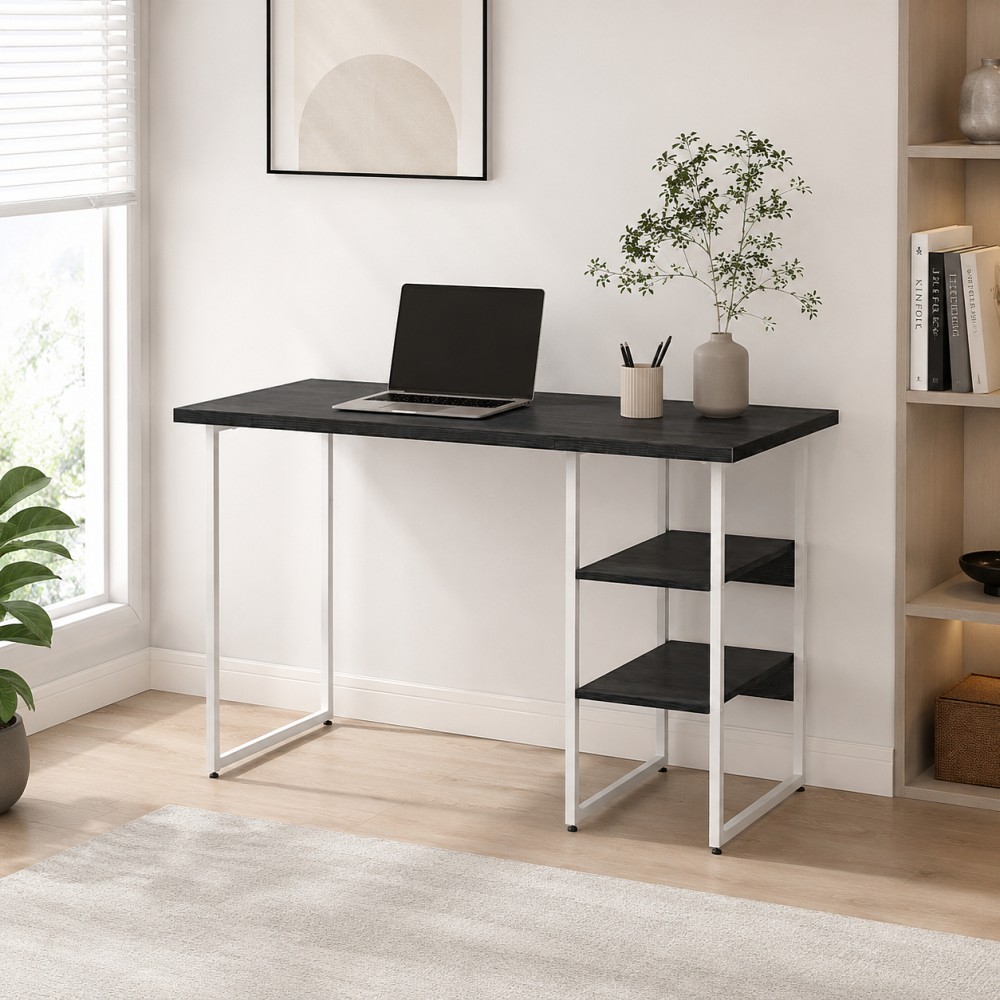 Стол письменный Кевин Ferrum-decor 75x100x70 Белый металл ДСП Каштан Арвадонна 32 мм (FRD-108103)