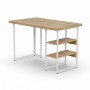 Стол письменный Кевин Ferrum-decor 75x120x70 Белый металл ДСП Дуб Евок Прибрежный 32 мм (FRD-108073)