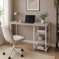 Стіл письмовий Кевин Ferrum-decor 75x140x60 Білий метал ДСП Кашемір 32 мм (FRD-108133)