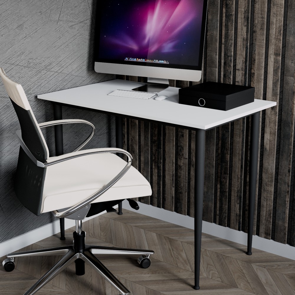 Стол универсальный Prime Ferrum-decor 750x1200x700 Черный металл ДСП Белый 16 мм (FRD-107663)