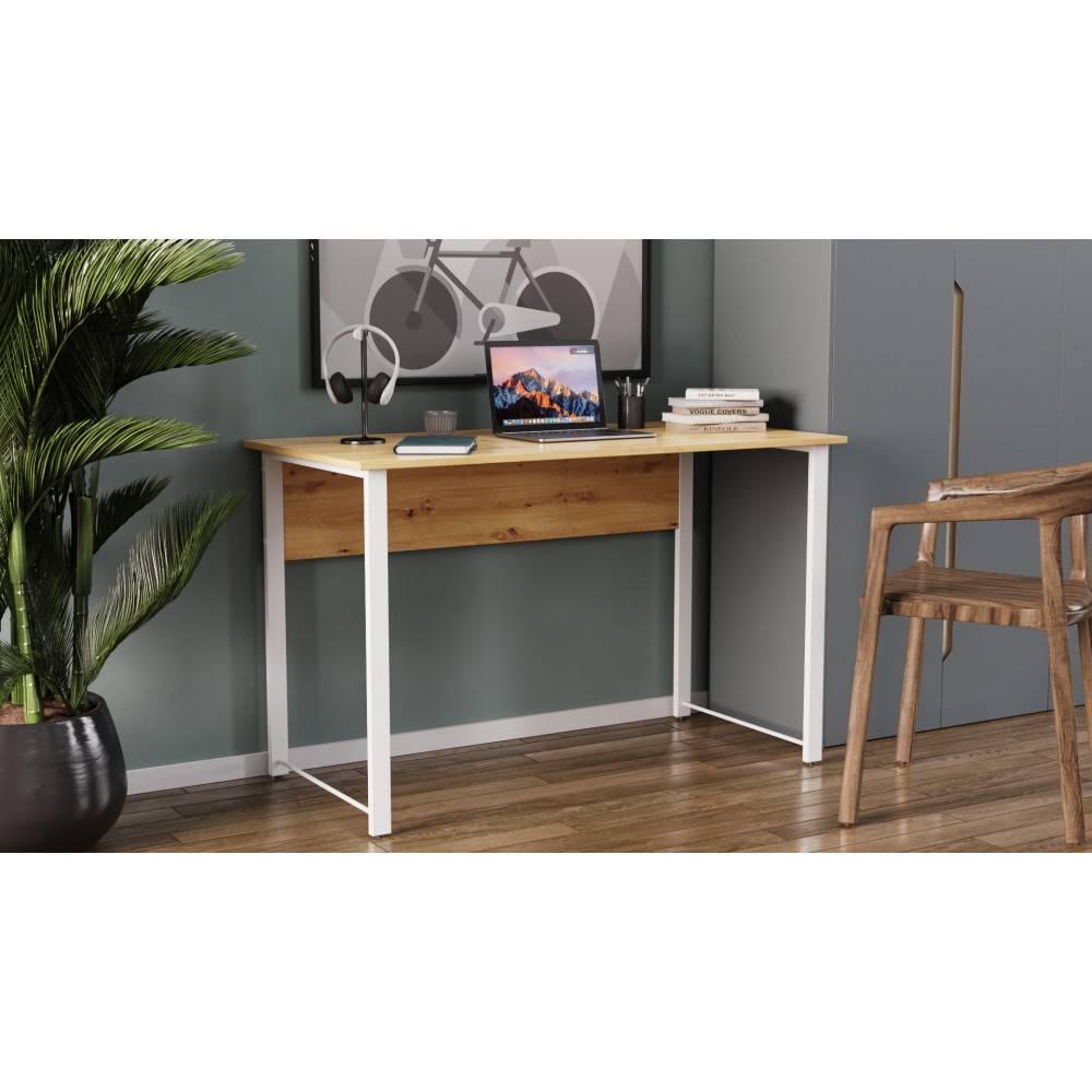 Компьютерный стол Ferrum-decor Курт 75x140x70 белый ДСП Дуб Артизан 16мм (FRD-107163)