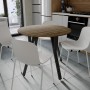 Круглий стіл MARSI 4 870-4 ніжки конусні Ferrum-decor 750x870x870 Чорний метал ДСП Дуб Евок Прибережний 16 мм (FRD-107523)