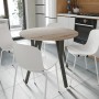 Круглий стіл MARSI 4 870-4 ніжки конусні Ferrum-decor 750x870x870 Чорний метал ДСП Дуб Сан-Марино 16 мм (FRD-107433)