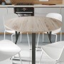 Круглий стіл MARSI 4 870-4 ніжки конусні Ferrum-decor 750x870x870 Чорний метал ДСП Дуб Сан-Марино 16 мм (FRD-107433)