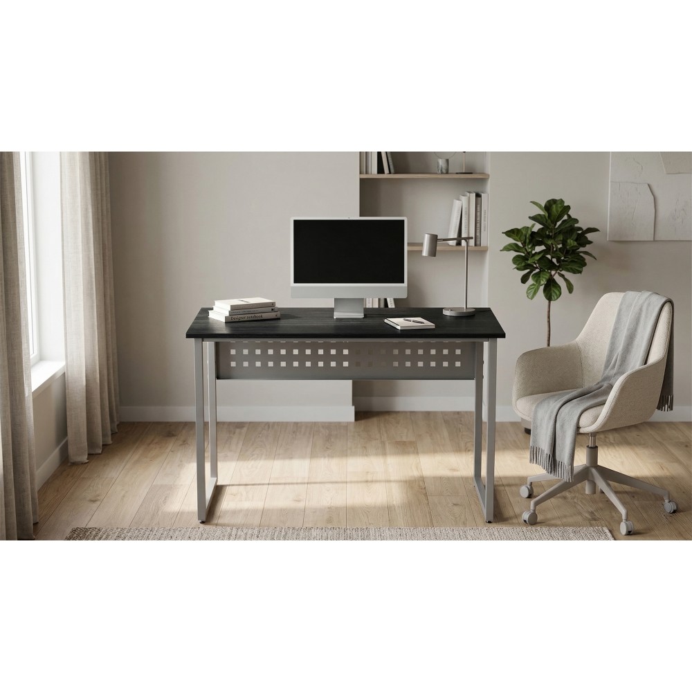 Стол письменный Майк Ferrum-decor 75x100x60 Серый металл ДСП Каштан Арвадонна 16 мм (FRD-108263)