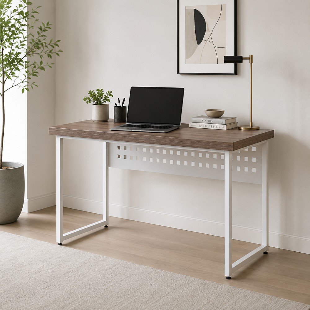 Стол письменный Майк Ferrum-decor 75x100x60 Белый металл ДСП Дуб Кремона Канолло 32 мм (FRD-108193)