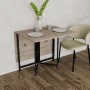 Розкладний стіл-трансформер книжка Моріс 3 Ferrum-decor 75x130x90 Чорний метал ДСП Дуб Кремона Канолло 16 мм (FRD-107503)