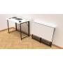 Стол раскладной Морис 900 Ferrum-decor 750x900x500 Черный металл ДСП Белый 16 мм (FRD-107313)