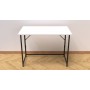 Стол раскладной Морис 900 Ferrum-decor 750x900x500 Черный металл ДСП Белый 16 мм (FRD-107313)