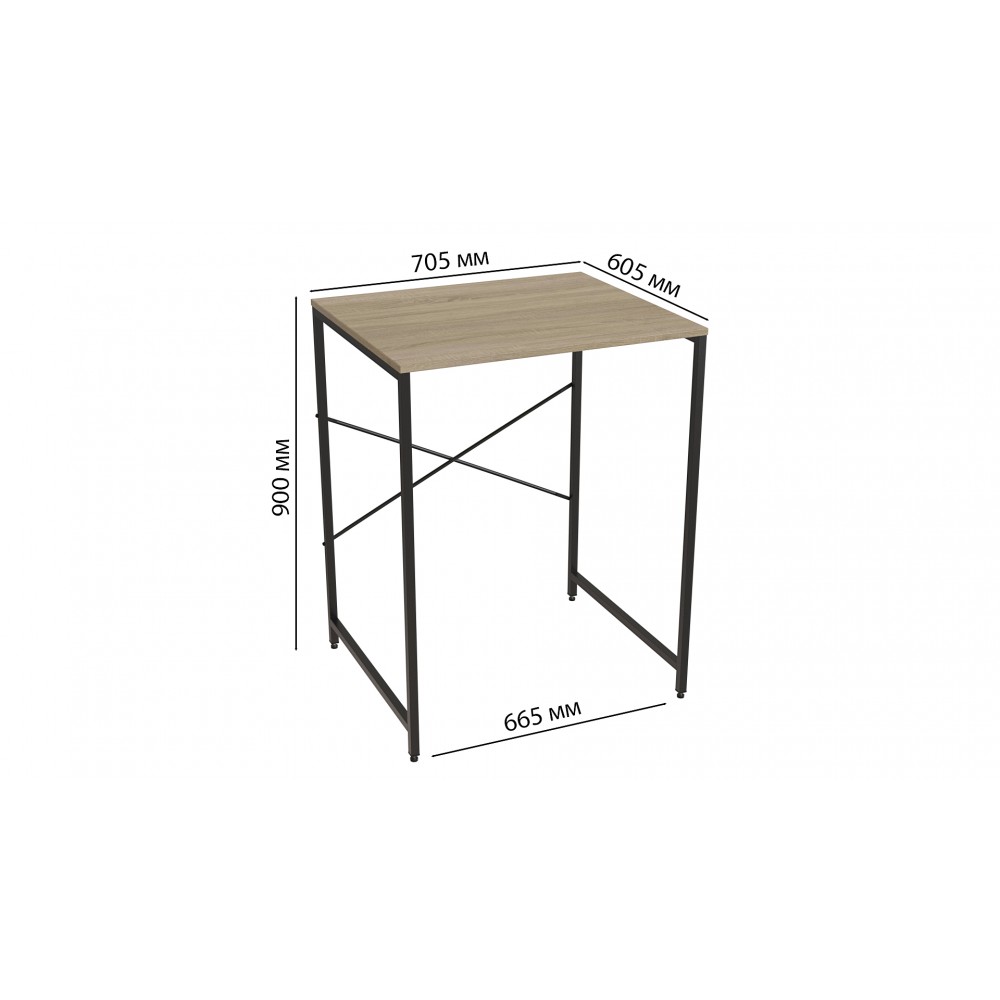 Стелаж-полиця Бафрум 401 Ferrum-decor для пральної машини 90x70,5x60,5 Чорний метал ДСП Дуб Сонома 16 мм (FRD-107353)