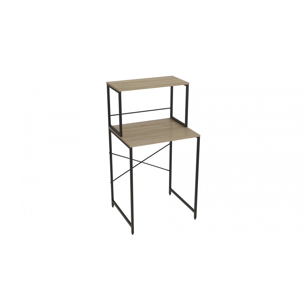 Стеллаж полка Бафрум 402 Ferrum-decor для стиральной машины 133,5x70,5x60,5 Черный металл ДСП Дуб Сонома 16 мм (FRD-107363)