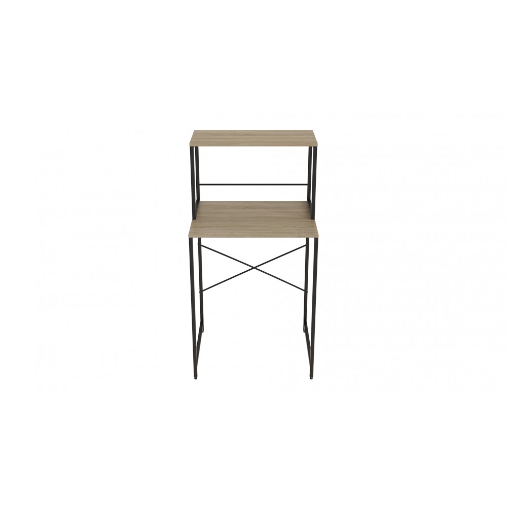 Стеллаж полка Бафрум 402 Ferrum-decor для стиральной машины 133,5x70,5x60,5 Черный металл ДСП Дуб Сонома 16 мм (FRD-107363)