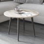 Журнальний круглий стіл OPTIMA 2 ніжки конусні Ferrum-decor 450x670x670 Чорний метал ДСП Дуб Сан-Марино 16 мм (FRD-107473)