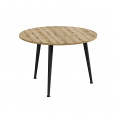 Журнальний круглий стіл OPTIMA 1 ніжки конусні Ferrum-decor 450x670x670 Чорний метал ДСП Дуб Евок Прибережний 16 мм (FRD-107533)