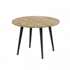 Журнальний круглий стіл OPTIMA 2 ніжки конусні Ferrum-decor 450x670x670 Чорний метал ДСП Дуб Евок Прибережний 16 мм (FRD-107543)