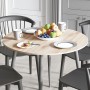 Круглий стіл OPTIMA 5 ніжки конусні Ferrum-decor 750x900x900 Чорний метал ДСП Дуб Сан-Марино 16 мм (FRD-107483)