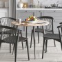 Круглий стіл OPTIMA 5 ніжки конусні Ferrum-decor 750x900x900 Чорний метал ДСП Дуб Сан-Марино 16 мм (FRD-107483)