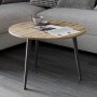 Стол журнальный круглый OPTIMA 1 ноги на конус Ferrum-decor 450x670x670 Черный металл ДСП Дуб Евок Прибрежный 16 мм (FRD-107533)