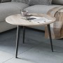 Журнальний круглий стіл OPTIMA 1 ніжки конусні Ferrum-decor 450x670x670 Чорний метал ДСП Дуб Сан-Марино 16 мм (FRD-107463)