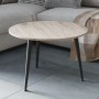 Журнальний круглий стіл OPTIMA 1 ніжки конусні Ferrum-decor 450x670x670 Чорний метал ДСП Дуб Сан-Марино 16 мм (FRD-107463)