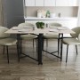 Обідній стіл трансформер книжка Оріон Pro Ferrum-decor 75x152x90 Чорний метал ДСП Дуб Сонома 16 мм (FRD-107403)