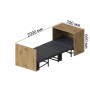 Ліжко трансформер тумба ASCET 2 Ferrum-decor 650x2000x700 Чорний метал ДСП Дуб Артизан 16 мм (FRD-107333)