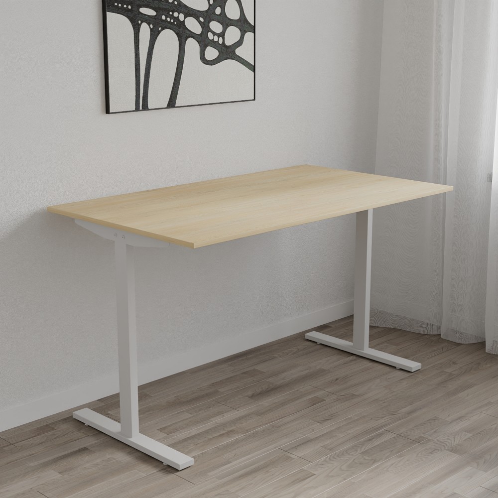 Стол письменный Space Ferrum-decor 750x1400x700 Белый металл ДСП Дуб Кремона Торро 16 мм (FRD-108003)