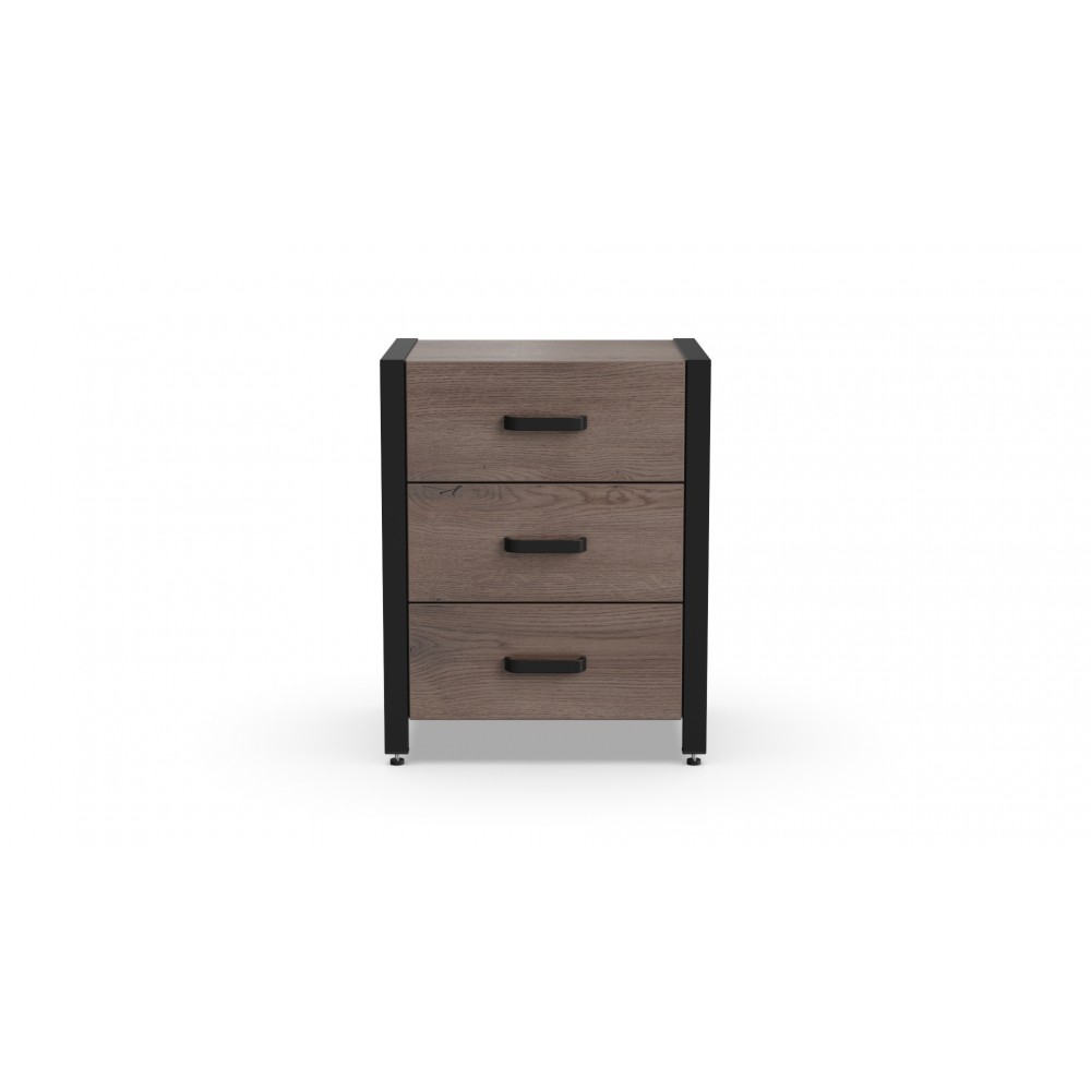 Тумба універсальна Ferrum-decor Вів'єн 3 50x41x40 чорний ДСП Дуб Кремона Канолло 16 мм (FRD-107743)