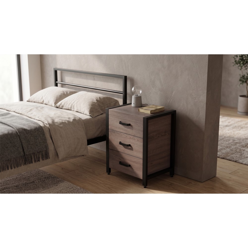 Тумба універсальна Ferrum-decor Вів'єн 3 50x41x40 чорний ДСП Дуб Кремона Канолло 16 мм (FRD-107743)