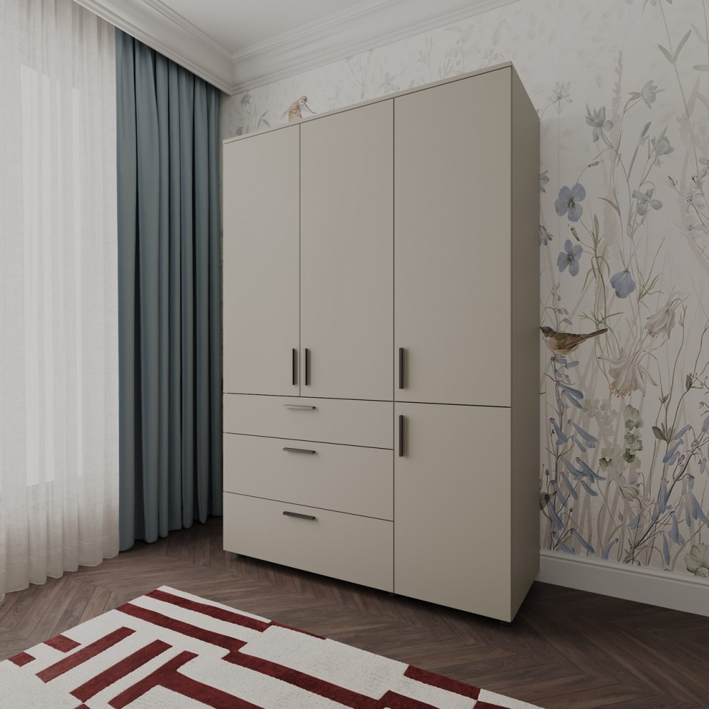 Шафа для одягу Doros Торн Кашемір 3 ДСП/3Ш (полиці) 135х51.6х200 (DRS-012060)
