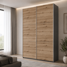 Шафа купе Doros G-Caiser Антрацит/Дуб Евок 2 ДСП / 3 частини 160х60х240 (42005414) (DRS-012247)