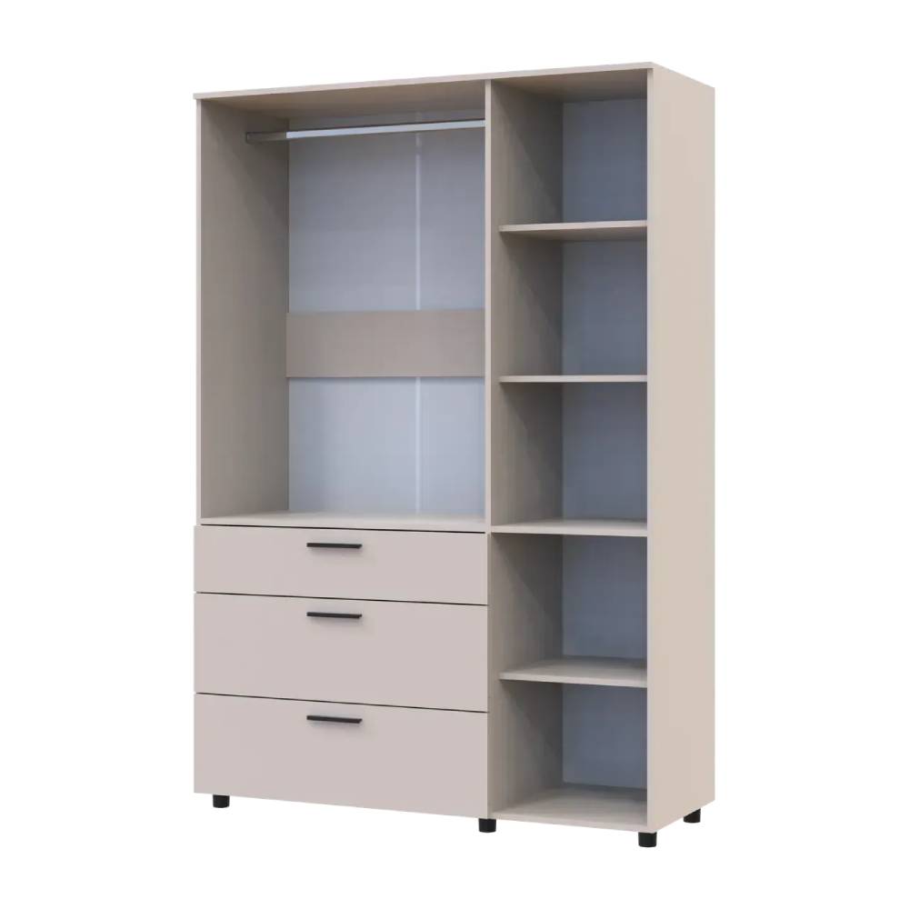 Шкаф для одежды Doros Торн Кашемир 3 ДСП/3Ш (штанга) 135х51.6х200 (DRS-012061)