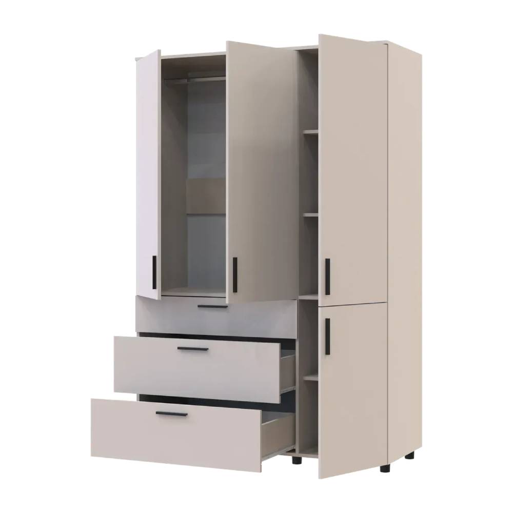 Шкаф для одежды Doros Торн Кашемир 3 ДСП/3Ш (штанга) 135х51.6х200 (DRS-012061)