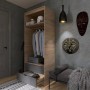 Шкаф для одежды с выдвижными ящиками Эверест Сити-800 80,2х50х204,6 см Дуб сонома/Графит (EVR-071142)