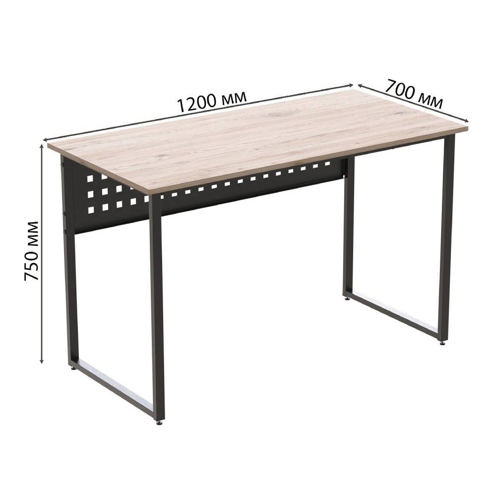 Стол письменный Майк Ferrum-decor 75x120x70 Черный металл ДСП Кашемир 32 мм (FRD-108324)