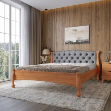 Полуторная деревянная кровать Mebigrand Равенна Р3 Яблоня/Аляска 93 (Серый) 120х190 см (MBG-21560)