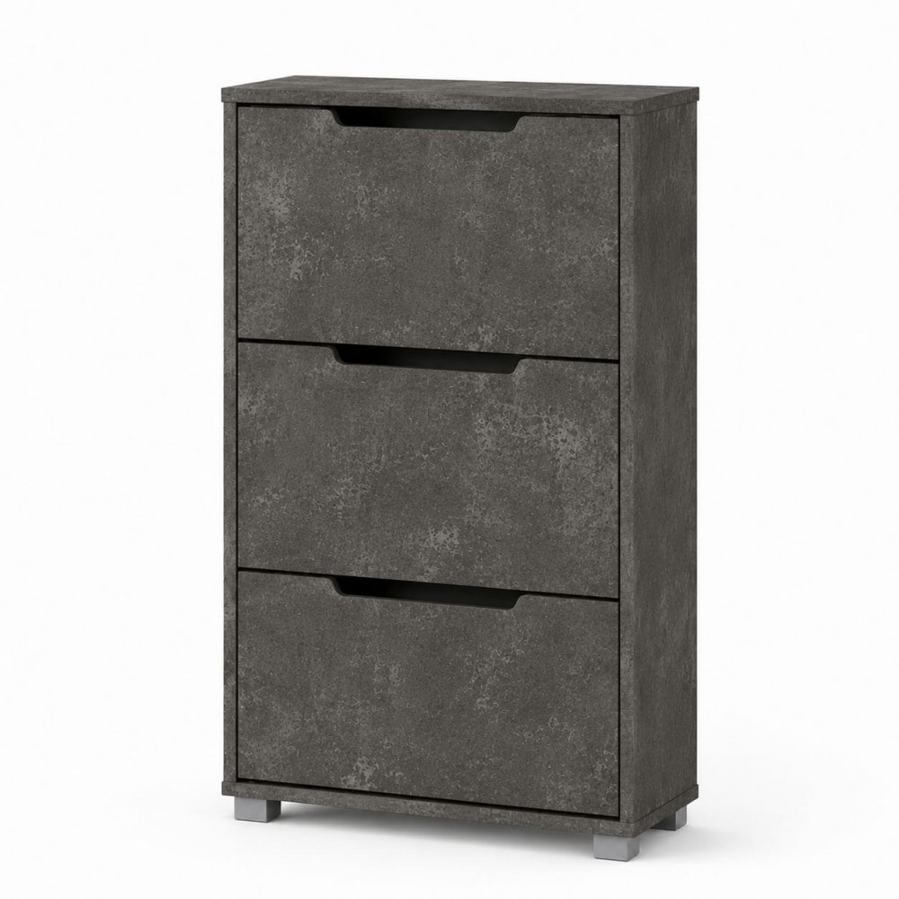 Тумба для взуття з ящиками LION ТО-2 70,4x28,2x123,4 см Бетон темний (LION-045316)