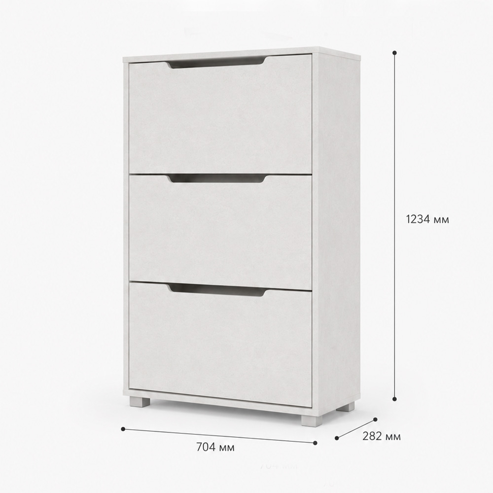 Тумба для взуття з ящиками LION ТО-2 70,4x28,2x123,4 см Бетон темний (LION-045316)