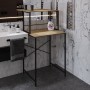 Стеллаж полка Бафрум 402 Ferrum-decor для стиральной машины 133,5x70,5x60,5 Черный металл ДСП Дуб Евок Прибрежный 16 мм (FRD-107584)